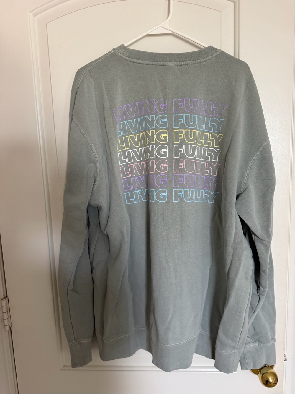 GUC living fully Mallory Ervin XL sweatshirt gray rainbow